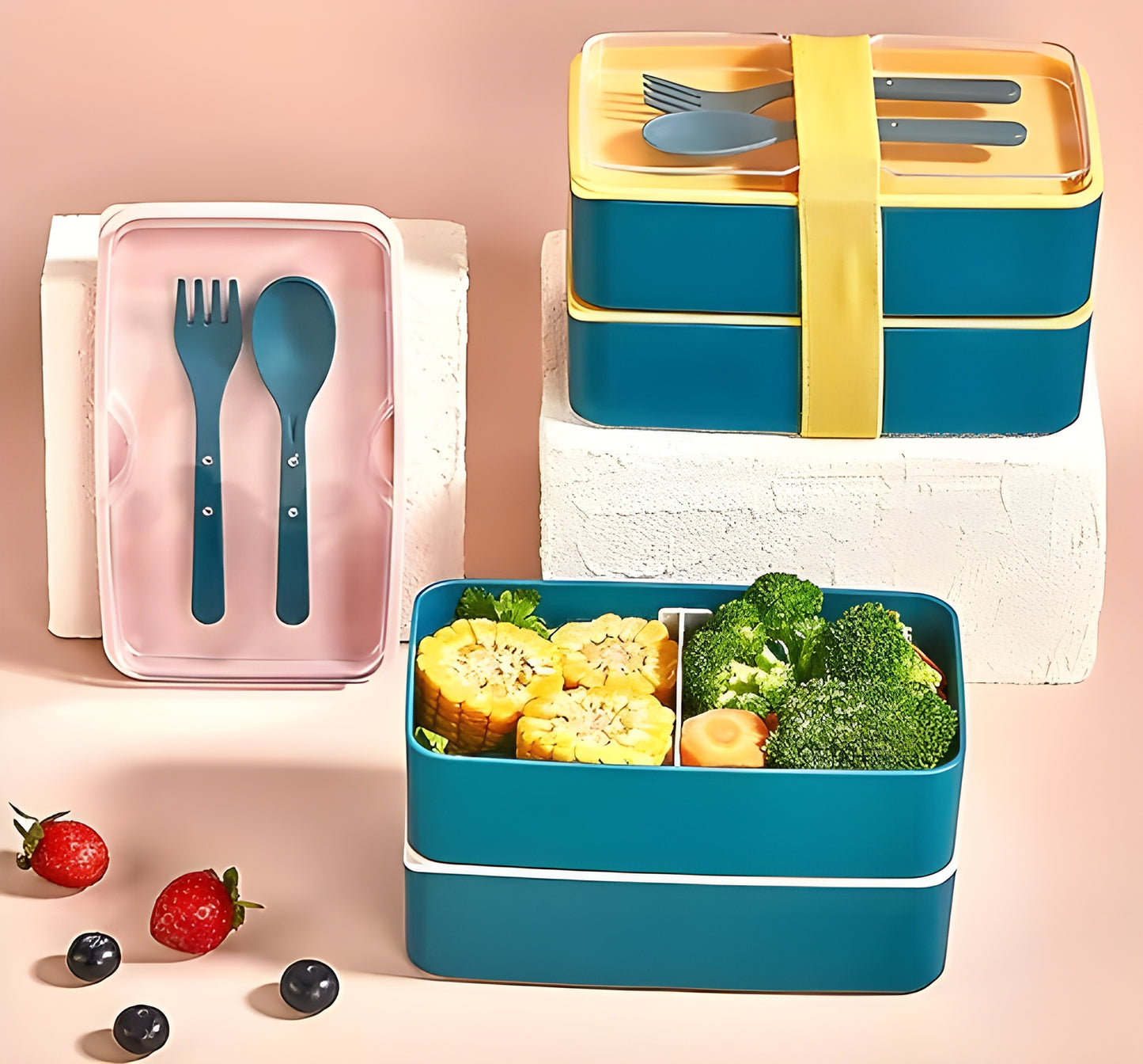 Ortadan Bölmeli 2 Katlı Beslenme Kabı | Lunch Box