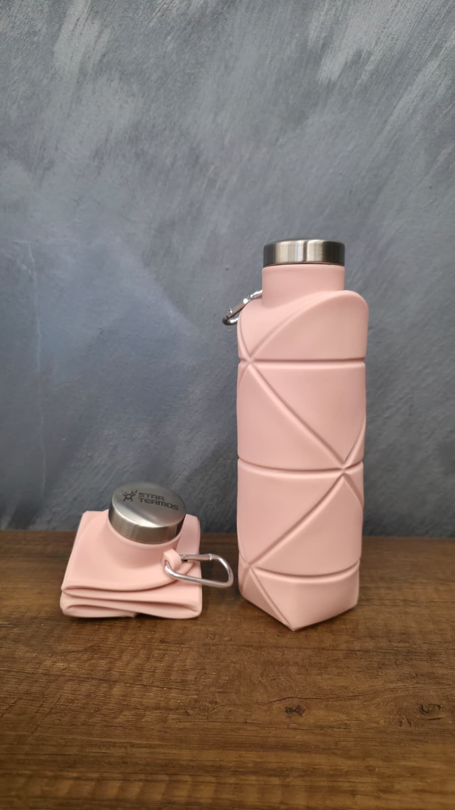 STAR TERMOS® | 700 ML Katlanabilir Silikon Su Matarası - Paslanmaz Çelik Sızdırmaz Kapaklı