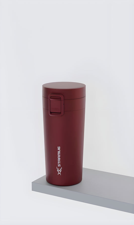 STAR TERMOS® | Locksip Çelik Mug 380 ML | Bordo