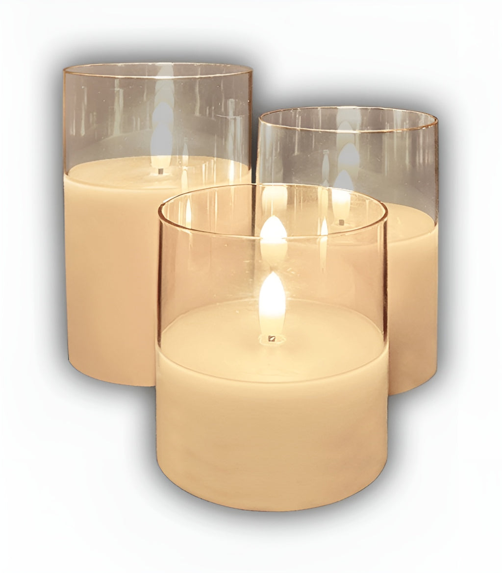 3'lü Led Mum Seti Masa Lambası