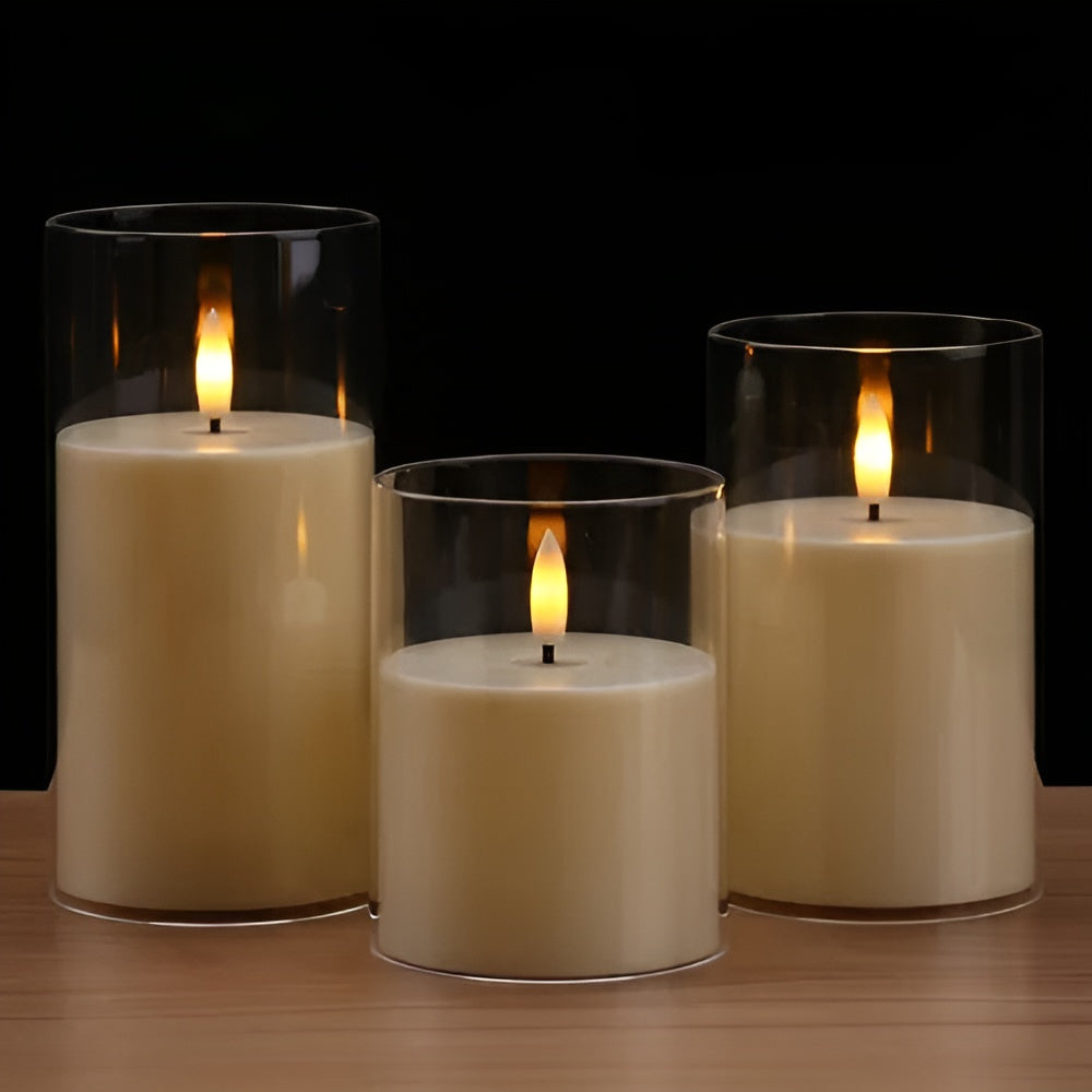 3'lü Led Mum Seti Masa Lambası