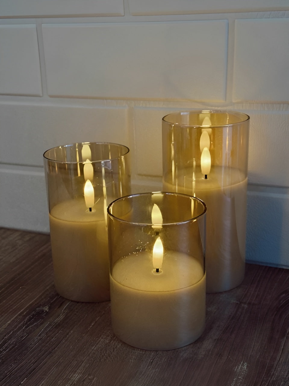 3'lü Led Mum Seti Masa Lambası