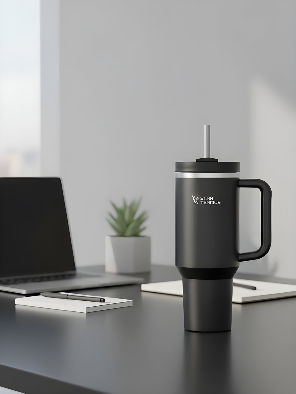 STAR TERMOS® | Aqua Paslanmaz Çelik Pipetli Termos 900 ML