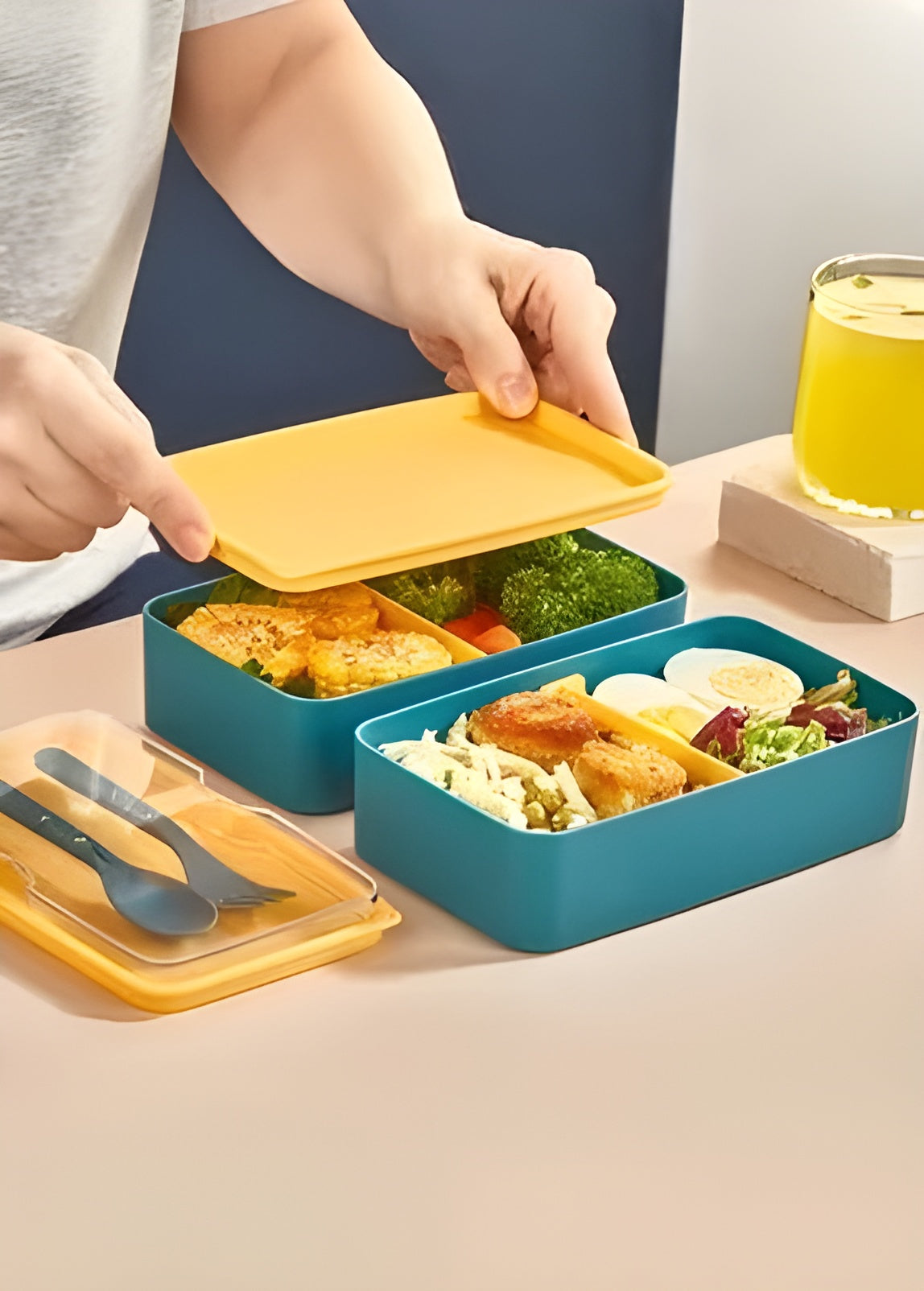 Ortadan Bölmeli 2 Katlı Saklama Kabı | Lunch Box